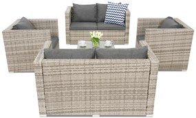 Technorattan tuinset Roma Coffee 6 Garden Point grijs