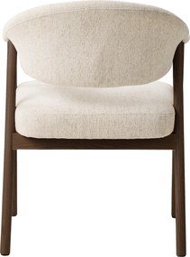 GARDA crème beige (stof Harmony 110) / gerookt eiken gelakt - GESTOFFEERDE STOEL VOOR WOONKAMER/EETKAMER