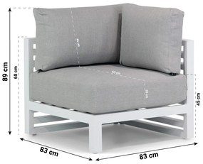 Santika Furniture Santika Jaya Hoek Module (met Rugkussens) Aluminium Wit