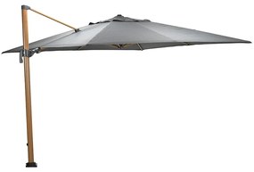 Garden Impressions Hawaii Big Pole zweefparasol 350x350 cm - frame teak look - doek donker grijs