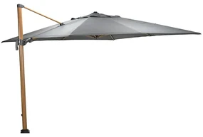 Garden Impressions Hawaii Big Pole zweefparasol 350x350 cm - frame teak look - doek donker grijs