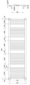 Aqualine Orbit gebogen design radiator 45x170cm wit 757Watt