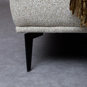 Moderne Hoekbank Beige Ottomane Links