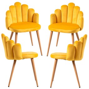 Set 4 Fluwelen Handstoelen