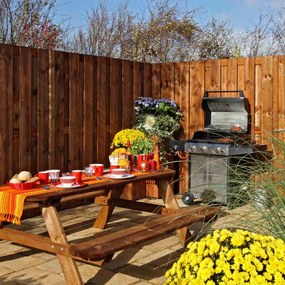 Schutting vuren Timber recht 15L rvs bruin geimpregneerd (180 x 180 cm) schermdikte 4,7 cm