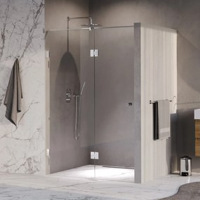 Brauer Void Carving profielloze nisdeur 130cm met draaideur 60cm aan glas chroom