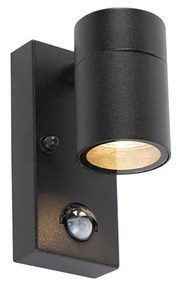 Buitenwandlamp zwart met bewegingssensor IP44 - Solo