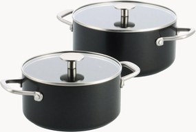 Kookpannen Advanced met antiaanbaklaag van geforceerd aluminium met deksel, 4-delig