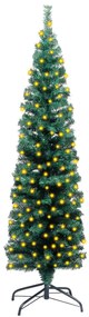 vidaXL Kunstkerstboom met LED's en standaard smal 120 cm PVC groen