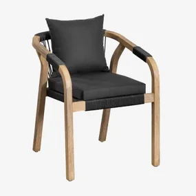 Set Van 2 Tuinstoelen Met Armleuningen In Acaciahout Dubai Grijs – Grafiet & Rustiek Acaciabruin - Sklum