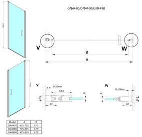 Gelco Loro douchedeur 90x200cm chroom