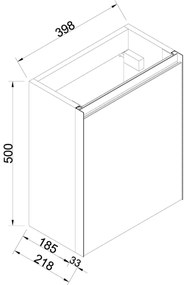 Mueller Sakura fonteinkast 40x21,8cm naturel eiken/mat zwart