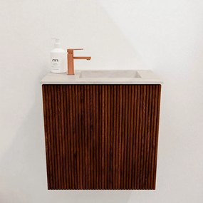 Mondiaz Joya DLux 40cm toiletmeubel ruby met wastafel faye rechts 1 kraangat ostra
