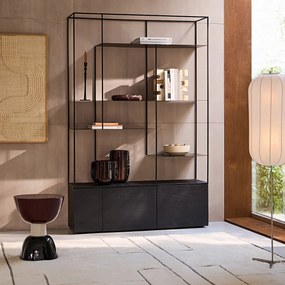 Boekenkast van metaal en MDF Kanato