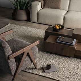Grote Salontafel Eiken Blokken Bruin 140x75 Cm - 140 X 75cm.