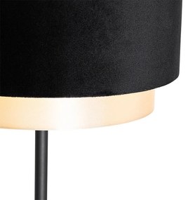 Stoffen Moderne vloerlamp zwart met goud - Elif Modern E27 rond Binnenverlichting Lamp
