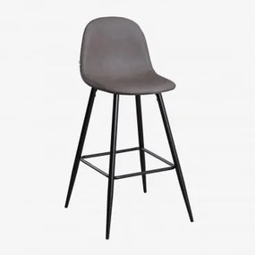 Glamm Hoge Kruk In Imitatieleer Grijs – Antraciet & ↑75 Cm & Zwart - Sklum