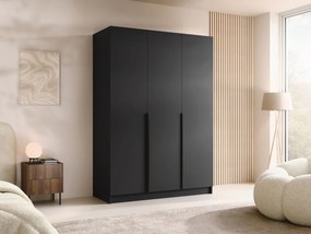 Kledingkast Closico Decoron I, Zwart, 215x150x58cm, 148.5 kg, Kledingkast deuren: Met scharnieren