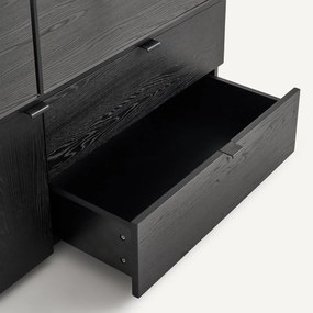 Open garderobekast in ijzer en met iepenhout bekleed of gelakt MDF, KOLYA
