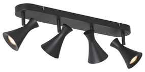 Moderne plafondSpot / Opbouwspot / Plafondspot zwart 4-lichts draai- en kantelbaar - Triangle Modern GU10 ovaal Binnenverlichting Lamp