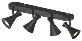 Moderne plafondSpot / Opbouwspot / Plafondspot zwart 4-lichts draai- en kantelbaar - Triangle Modern GU10 ovaal Binnenverlichting Lamp
