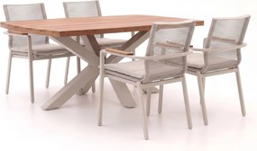 + 10% kassakorting | Diningset Bellagio | 4 personen teakhout | Tuinset stapelbaar | 5-delig | Kees Smit Tuinmeubelen