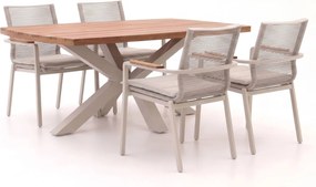 Diningset Bellagio | 4 personen teakhout | Tuinset stapelbaar | 5-delig | Kees Smit Tuinmeubelen