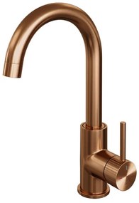 BRAUER Stripe Hoge Opbouw Wastafelmengkraan - draaibare ronde uitloop - model A - koper geborsteld PVD 5-GK-003-R5