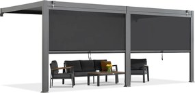 Lagos terraspergola 3x6 wandmontage met 2 rolluiken per zijde 6m Garden Point antraciet