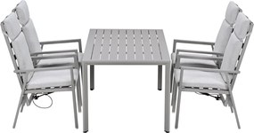 Garden Impressions Kasper tuinset 5-delig - tuintafel 160x84 cm taupe