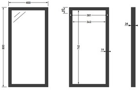 Sanituba Silhouette 40x80cm spiegel met zwarte omlijsting