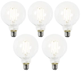 Set van 5 E27 LED lamp G95 helder 2,2W 470 lm 2700K