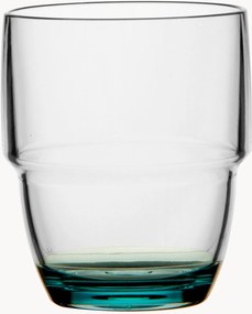 Party Turquoise stapelbare kleine glazen Antislip Ecozen, 6-delig