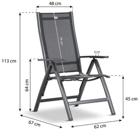 Tuinset 4 personen 92 cm Aluminium/Textileen /Aluminium/textileen Grijs Hartman Royal