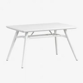 Rectangulaire Tuin Tafel 135x80 Cm In Polypropyleen Scand Wit - Sklum
