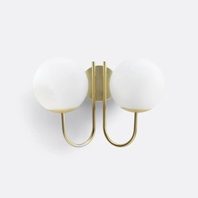 Wandlamp in messing en opaline glas, Moricio