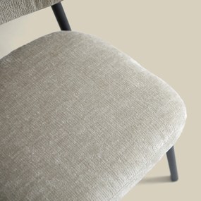 Moderne Eetkamerstoel Beige Stof
