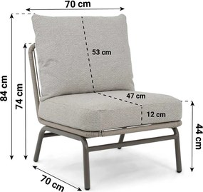 Hoek loungeset 6 personen Rope Taupe  Coco Livo