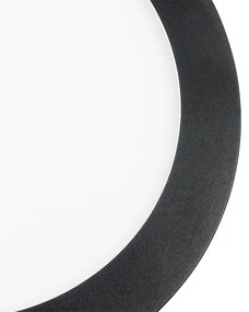Plafonnière zwart 22,5 cm rond incl. LED 3-staps dimbaar - Steve Modern IP44 Binnenverlichting Lamp