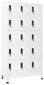 vidaXL Lockerkast 90x40x180 cm staal wit