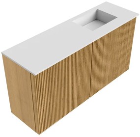 Mondiaz Joya 80cm toiletmeubel oak met wastafel faye rechts 1 kraangat talc