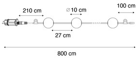 Moderne buiten lichtslinger 8 meter incl. LED 14-lichts - Malai Modern Buitenverlichting rond