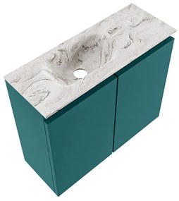 Mondiaz Ture DLux toiletmeubel 60cm smag met wastafel glace links met kraangat