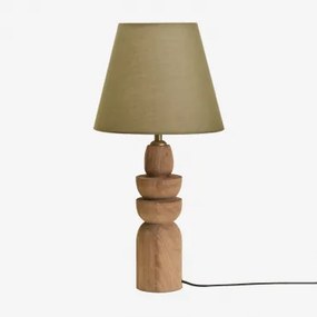 Koski Mangohouten Tafellamp Mangohout & Saliegroen Ø25 Cm Caracas - Sklum