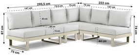 Hoek loungeset 6 personen Aluminium Taupe  Lifestyle Garden Furniture Lorenzo