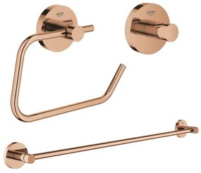 GROHE Essentials accessoireset 3-delig met handdoekhouder, handdoekhaak en toiletrolhouder zonder klep warm sunset sw98978/sw99002/sw99026/