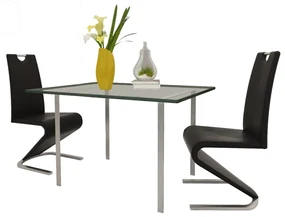 vidaXL Eetkamerstoelen 2 st kunstleer zwart