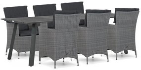 Tuinset 6 personen 230 cm Wicker Grijs Garden Collections Orlando/Villagio