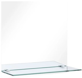 vidaXL Wandspiegel met schap 50x50 cm gehard glas
