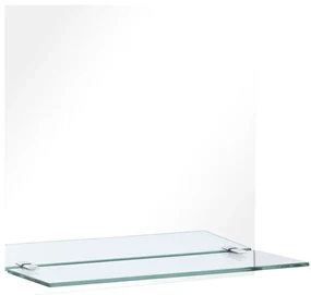 vidaXL Wandspiegel met schap 50x50 cm gehard glas